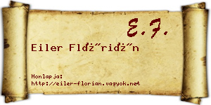 Eiler Flórián névjegykártya